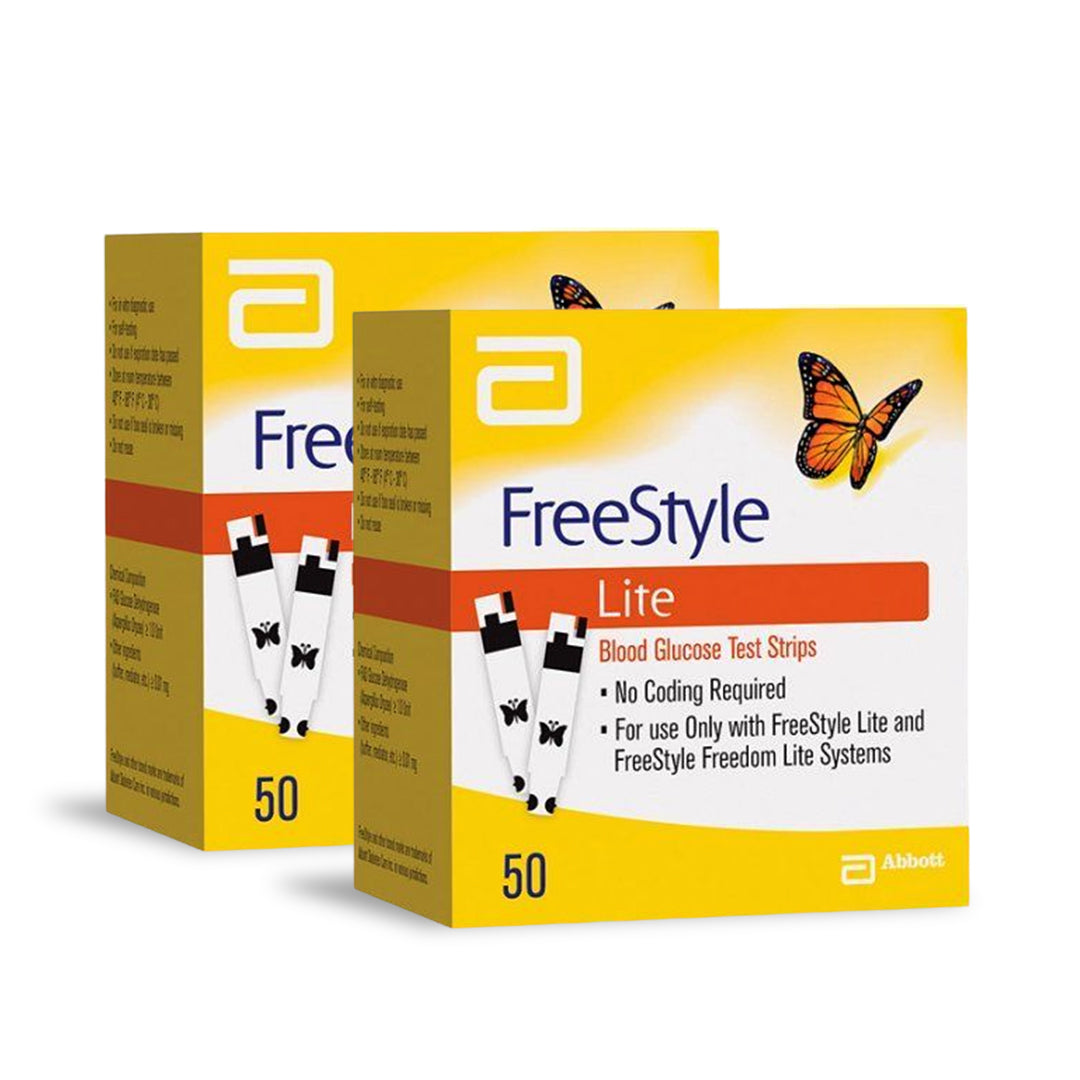Freestyle Lite Blood Glucose Test Strips (Pack of 50*2 strips)